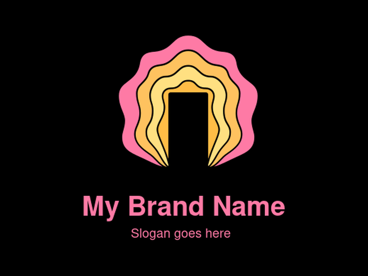 Abstract Layered Rainbow Arch or Shell Logo with Central Opening - Creative, Wellness and Digital Entry